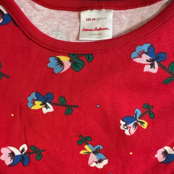 3 Hanna Andersson Red Floral Pink Stripe Grey Blue Green Multi Dress Lot - Picture 2 of 12